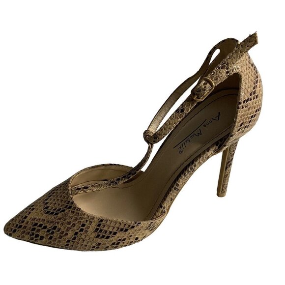 Anne Michelle Women's Snake Skin Pointed Toe Stiletto Pumps Sz 8 - Picture 1 of 7
